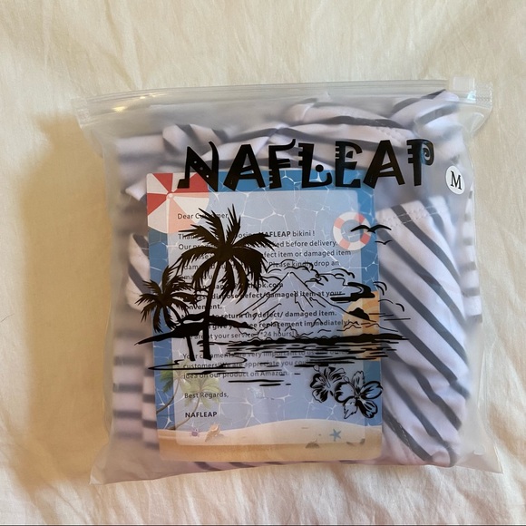 Striped One-Shoulder High Waisted Bikini - Picture 8 of 8